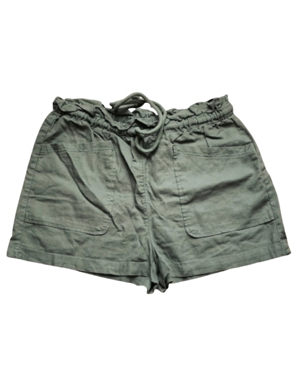 Universal Thread Linen Blend Shorts Olive. Paperbag Waist Pull-On Size‎ Medium